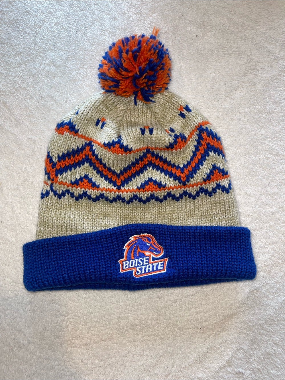 adidas Knit Beanie in Blue, White, Orange